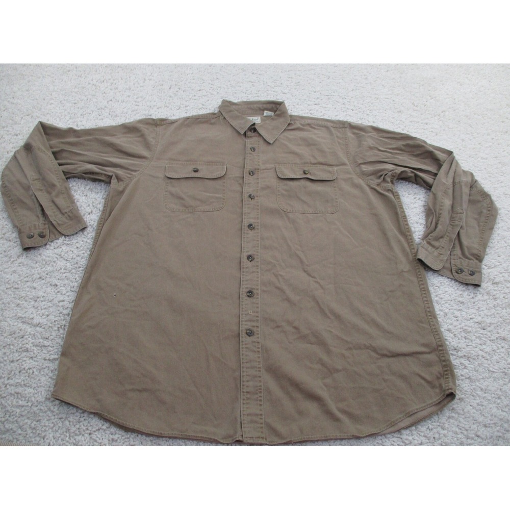 LL Bean Shirt Mens XLT Brown Tall Hunting Chore Work Outdoor Button Camping